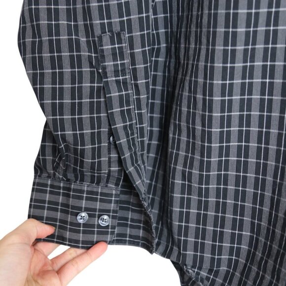 Vintage Calvin Klein Collared Button Down Windowpane Check Shirt Size 16.5 - Picture 3 of 8
